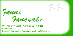 fanni fancsali business card